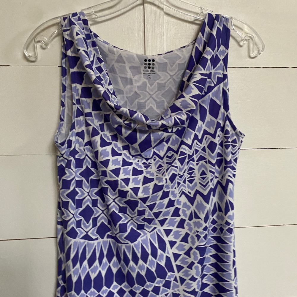Title Nine Women's‎ Mosaic Tile Purple White Sleeveless Casual Athletic Dress S - Picture 13 of 13